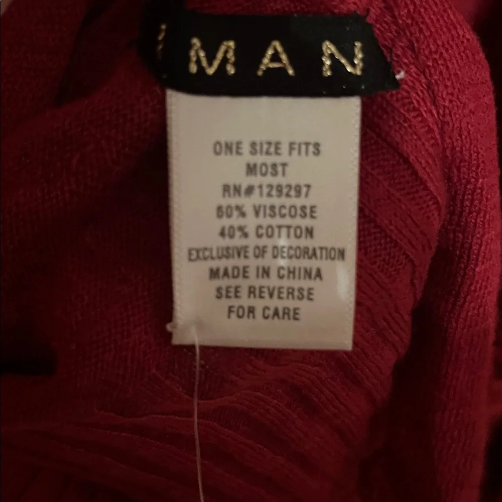 IMAN Red Sequined Wrap NWT - Picture 5 of 6